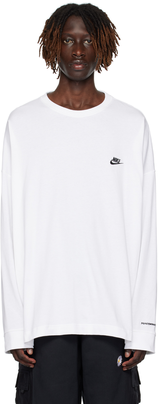 Nike White Peaceminusone Edition Long Sleeve T-shirt In White/black/universi