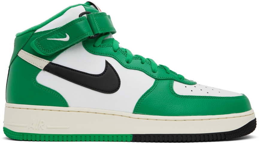 Nike Air Force 1 '07 LV8 Mid Sneakers in Green and White