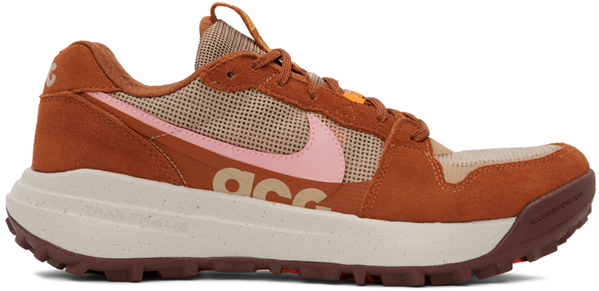 Nike Acg Lowcate Leather-trimmed Suede And Mesh Sneakers In Brown