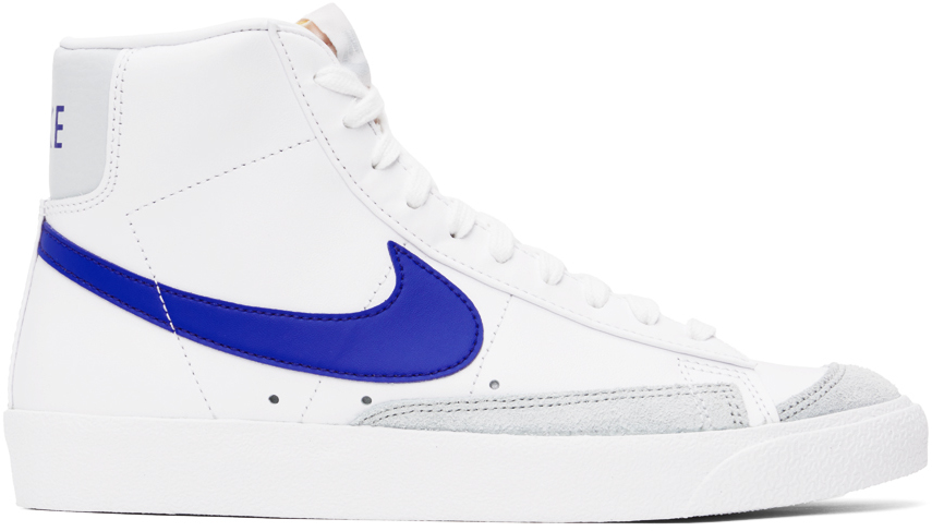 Nike: White & Blue Blazer Mid '77 Vintage Sneakers | SSENSE