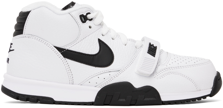 Shop Nike White & Black Air Trainer 1 Sneakers In White/black-white