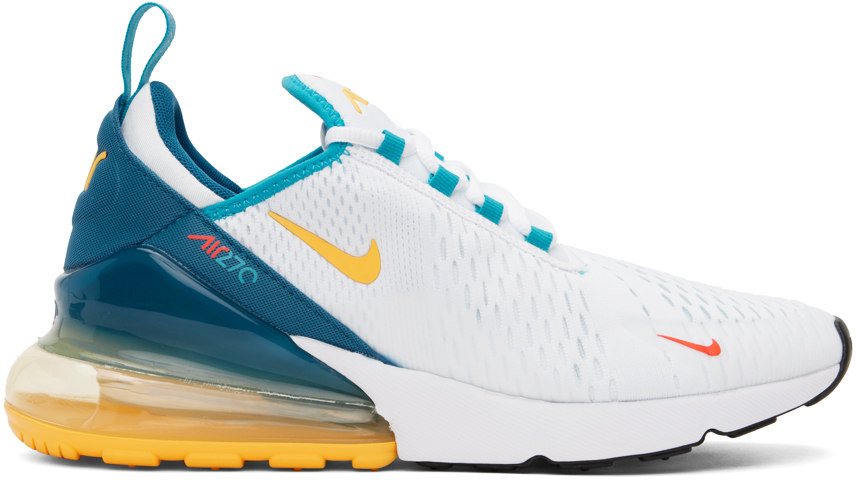 Nike Air Max 270 "white Industrial Blue Citron Pulse" Sneakers In 白色