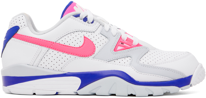 Shop Nike White Air Cross Trainer 3 Sneakers In White/hyper Pink