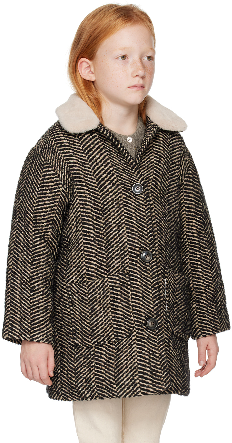 BONTON KIDS BLACK & BEIGE DANIEL COAT