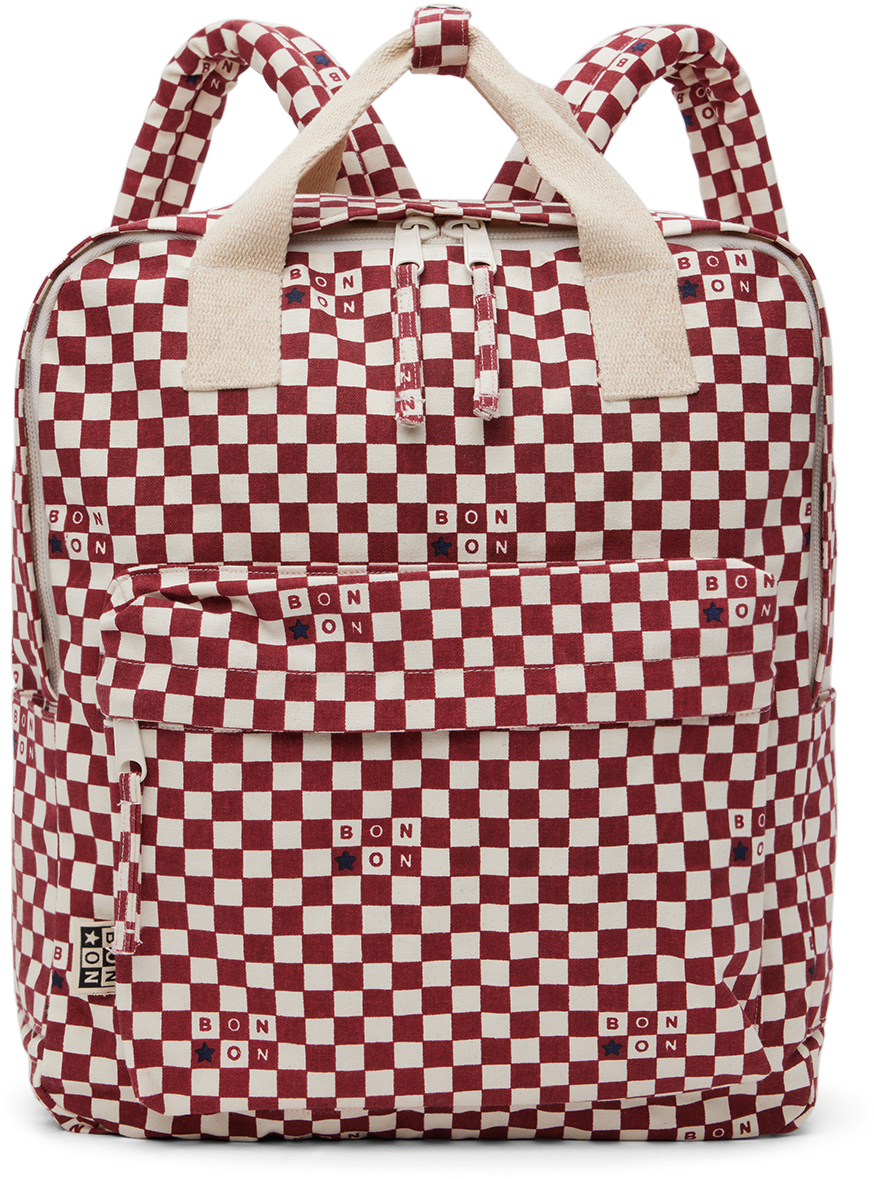 Bonton Ssense Exclusive Kids Burgundy & Off-white Backpack In Red & White