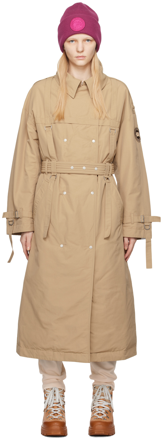 Canada Goose: Tan Rokh Edition Down Trench Coat | SSENSE