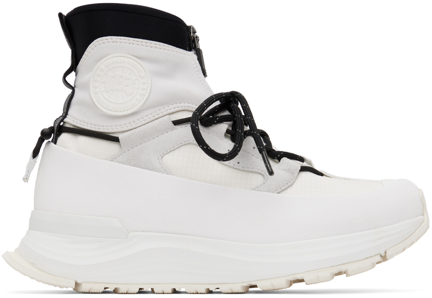 Shop Canada Goose White Glacier Trail High Sneakers In 25 White - Blanc