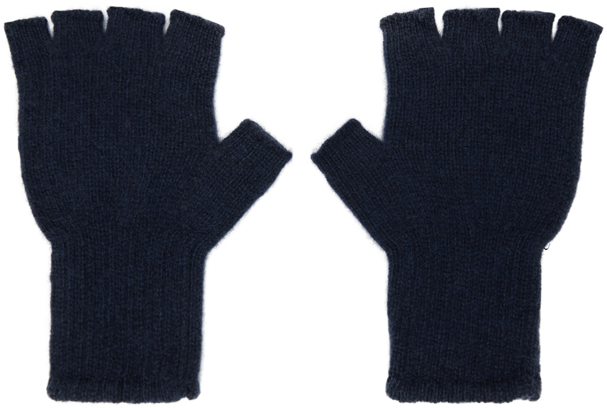 Navy Heavy Fingerless Gloves