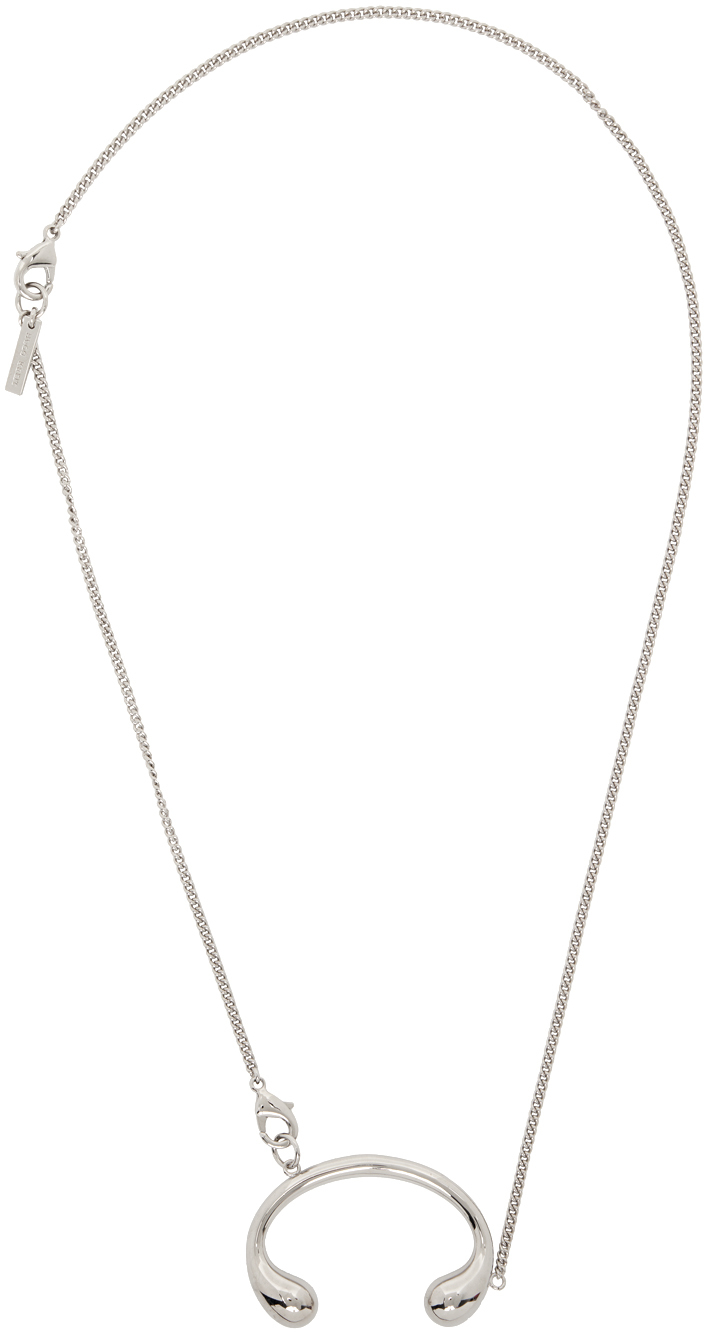 Silver Pistil Buckle Chain Necklace