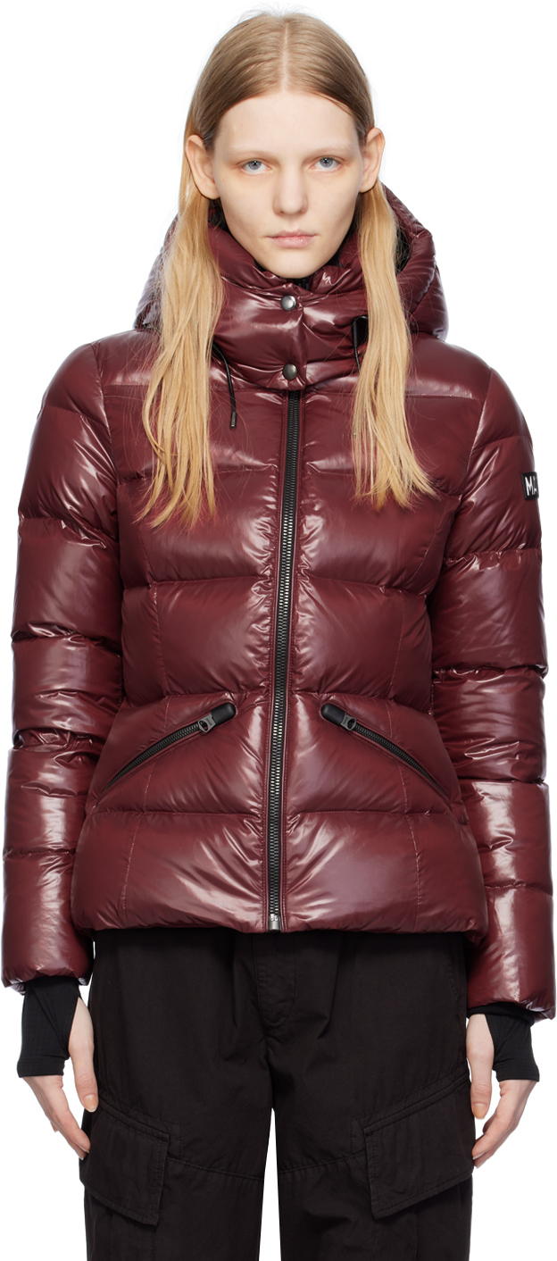 mackage red leather jacket