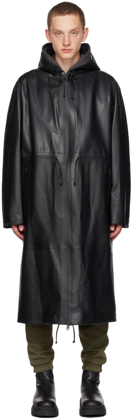 MACKAGE: Black Alban Leather Coat | SSENSE