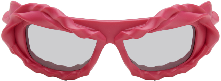Ottolinger Pink Twisted Sunglasses In Neon Pink