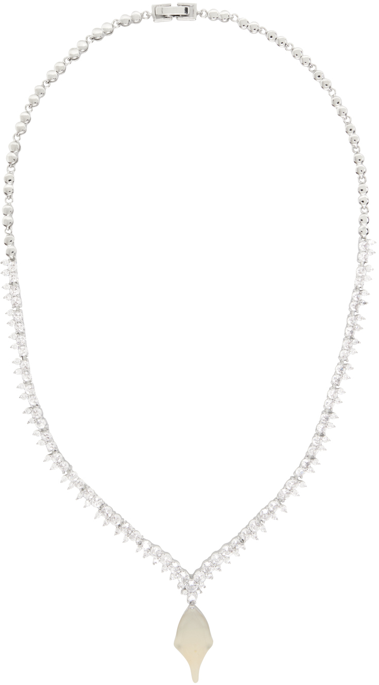 Silver 
Off-White Diamond Dip Necklace