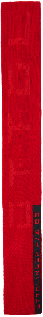 Shop Ottolinger Red & Pink Jacquard Scarf In Red/pink