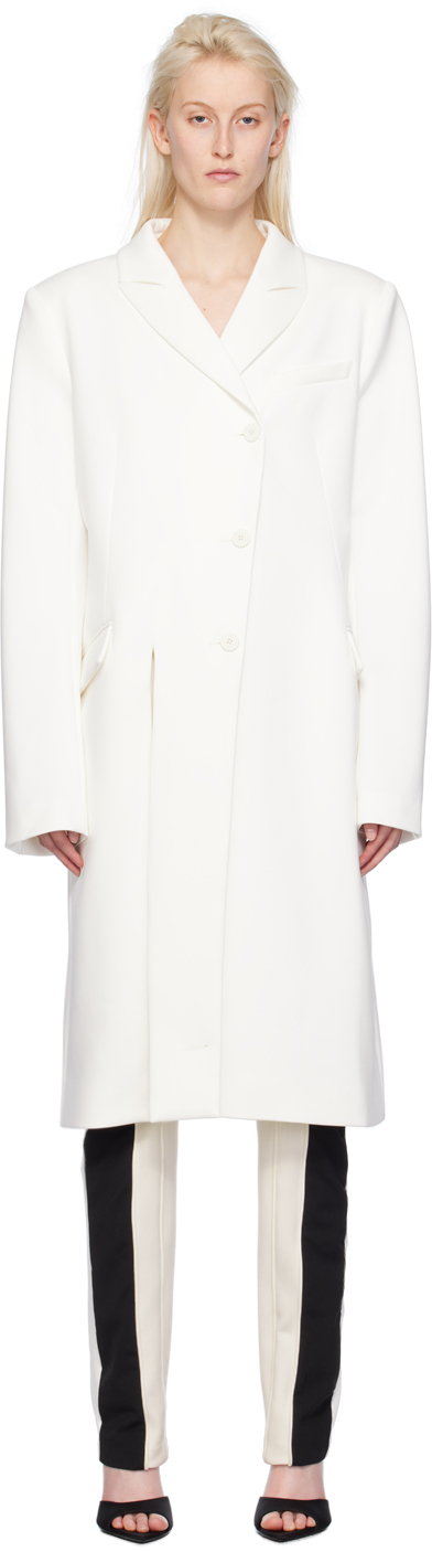 Ottolinger Split Scuba-jersey Maxi Coat In Off-white