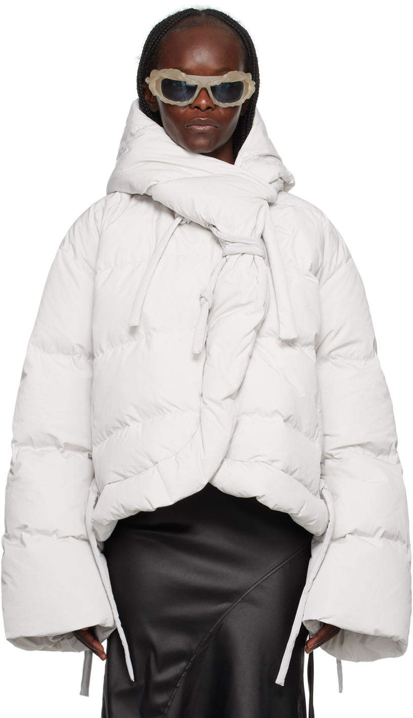 Ottolinger Lace Up Puffer Jacket In White