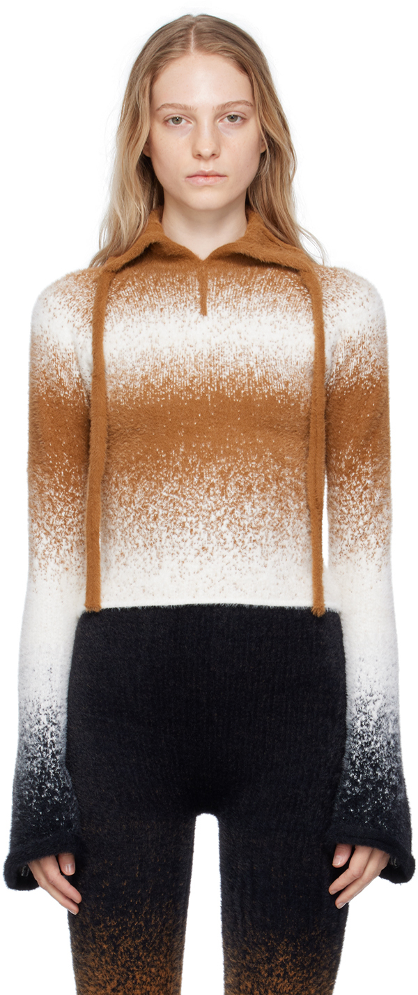 White & Brown Gradient Sweater