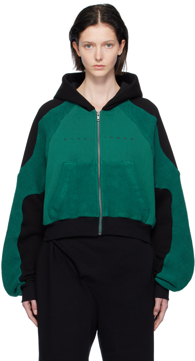 Black & Green Garment-Dyed Hoodie