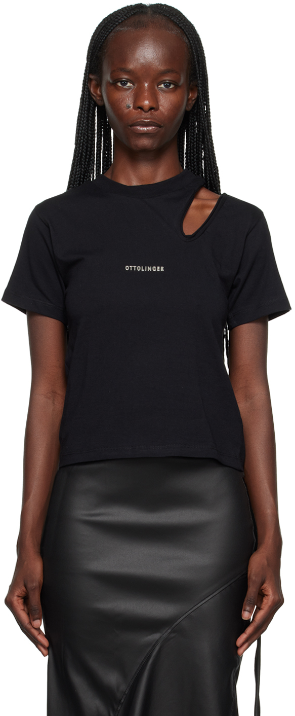 Shop Ottolinger Black Cutout T-shirt