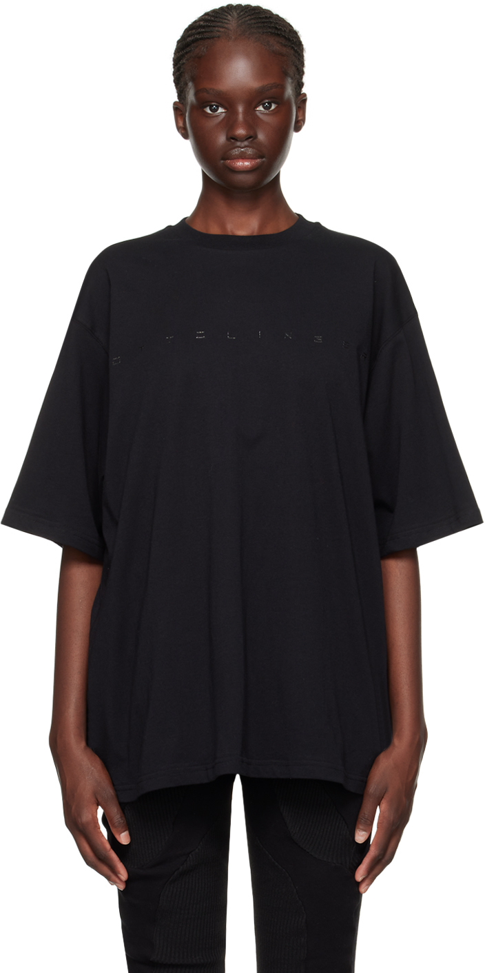 Ottolinger: Black Bonded T-Shirt | SSENSE Canada