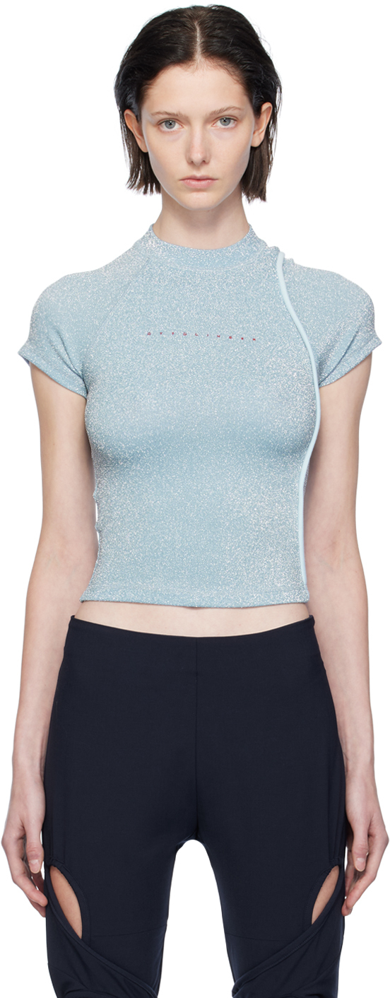 Ottolinger Blue Piping T-shirt In Ice Blue