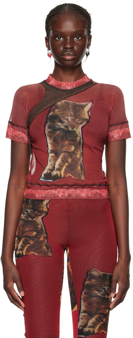 Ottolinger: Red Cat T-Shirt | SSENSE Canada