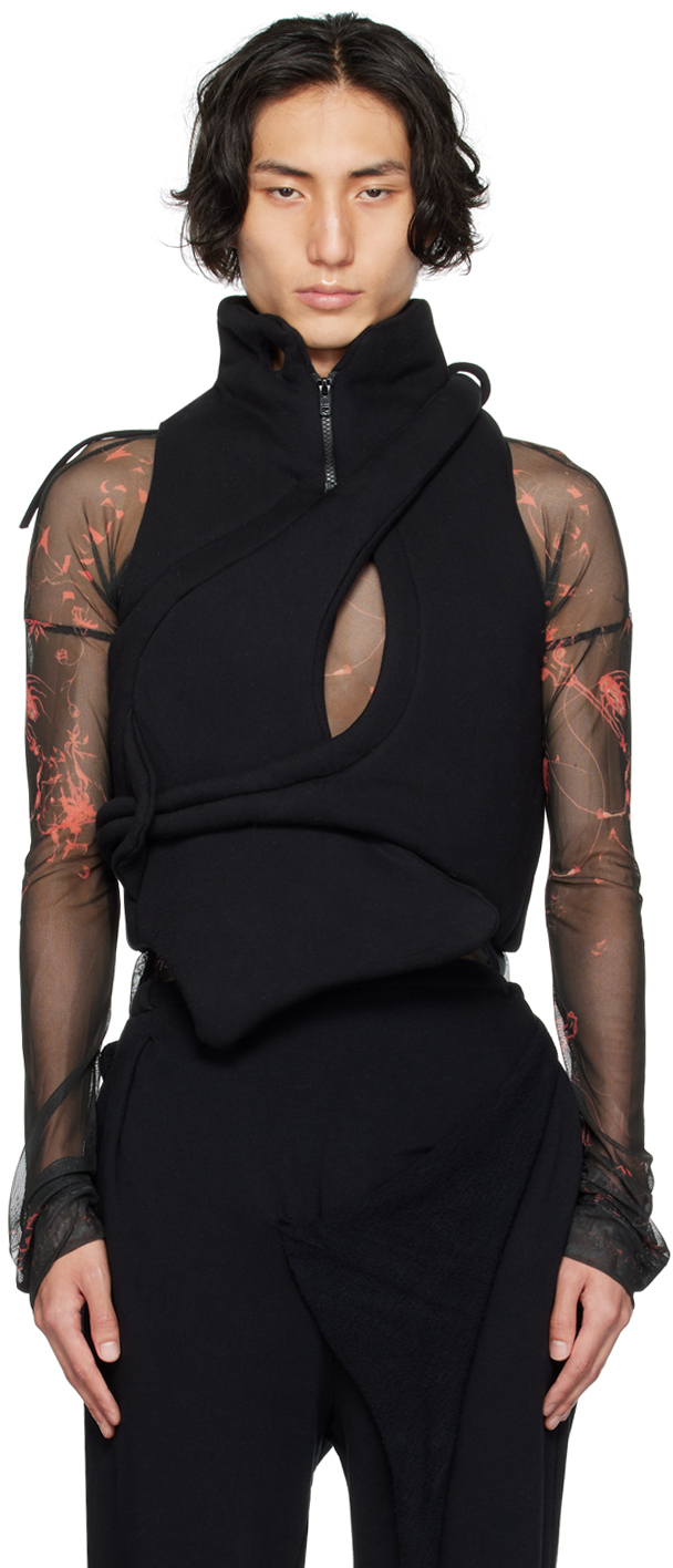 Ottolinger Black Asymmetric Vest In Black Black
