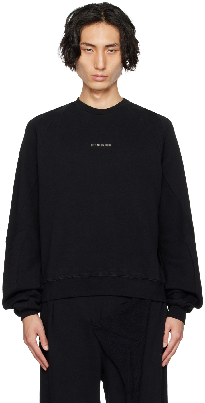 Ottolinger Black Multiline Sweatshirt In Black Black