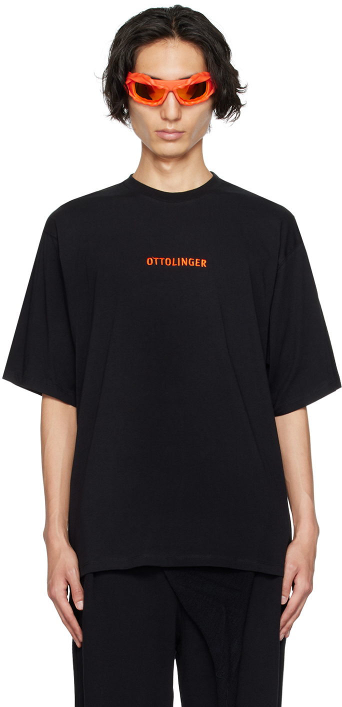 Ottolinger Black Embroidered T-shirt In Black Black