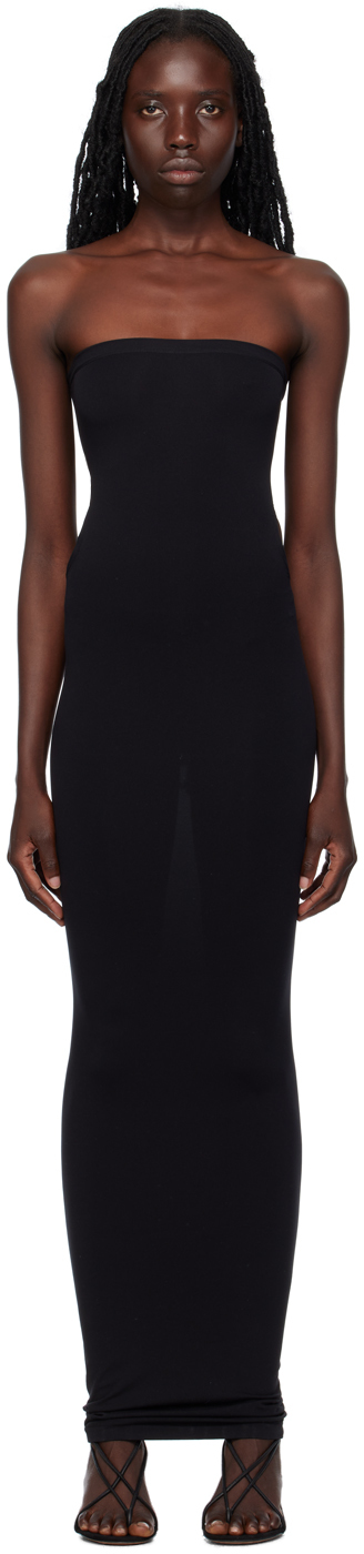 Shop Wolford Black Fatal Cutout Maxi Dress In 7005 Black