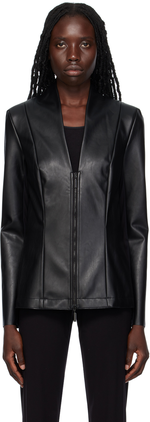 Wolford Black Jenna Faux-leather Jacket In 7005 Black