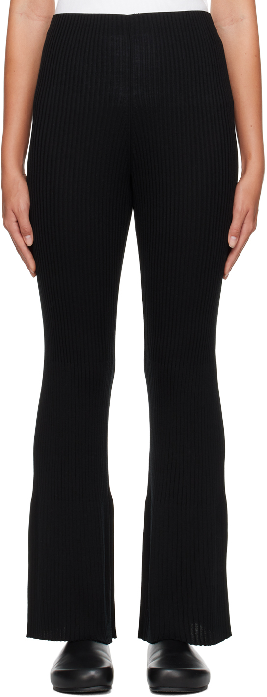 Shop Wolford Black Flared Lounge Pants In 7005 Black