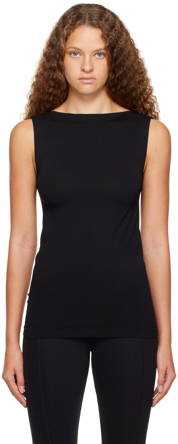 Wolford Aurora Crewneck Stretch-jersey In 7005 Black