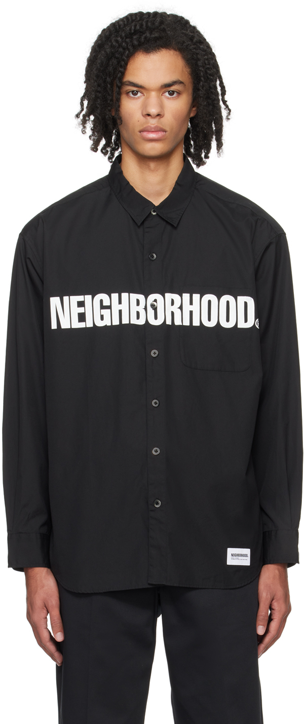 Neighborhood: Black Printed Shirt | SSENSE