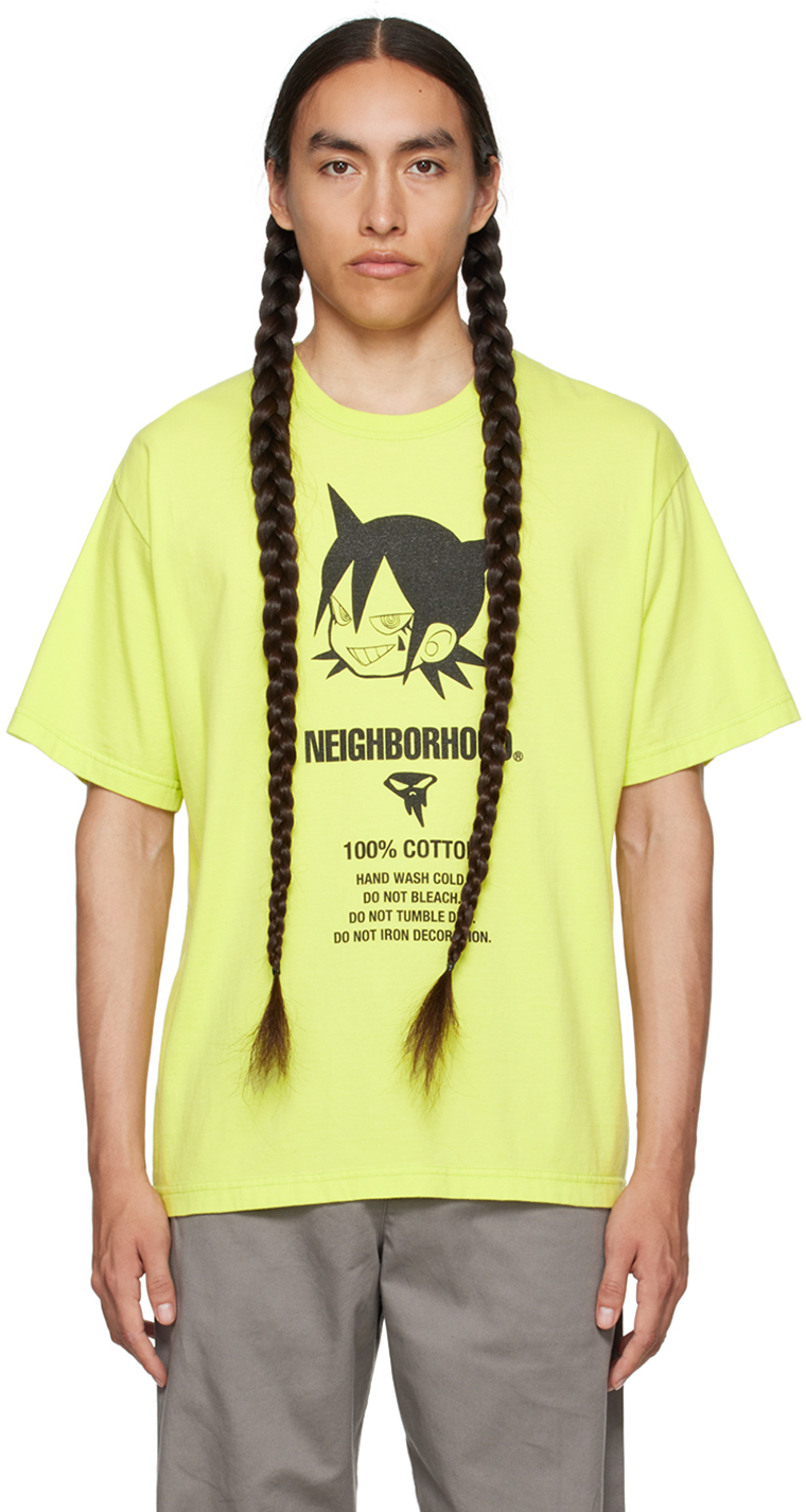 Neighborhood Yellow Graphic T-shirt In Neon Yellow
