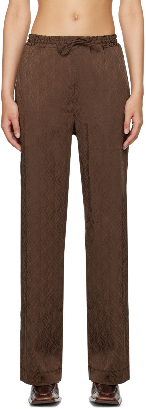 Brown Moon Diamant Trousers by Marine Serre on Sale