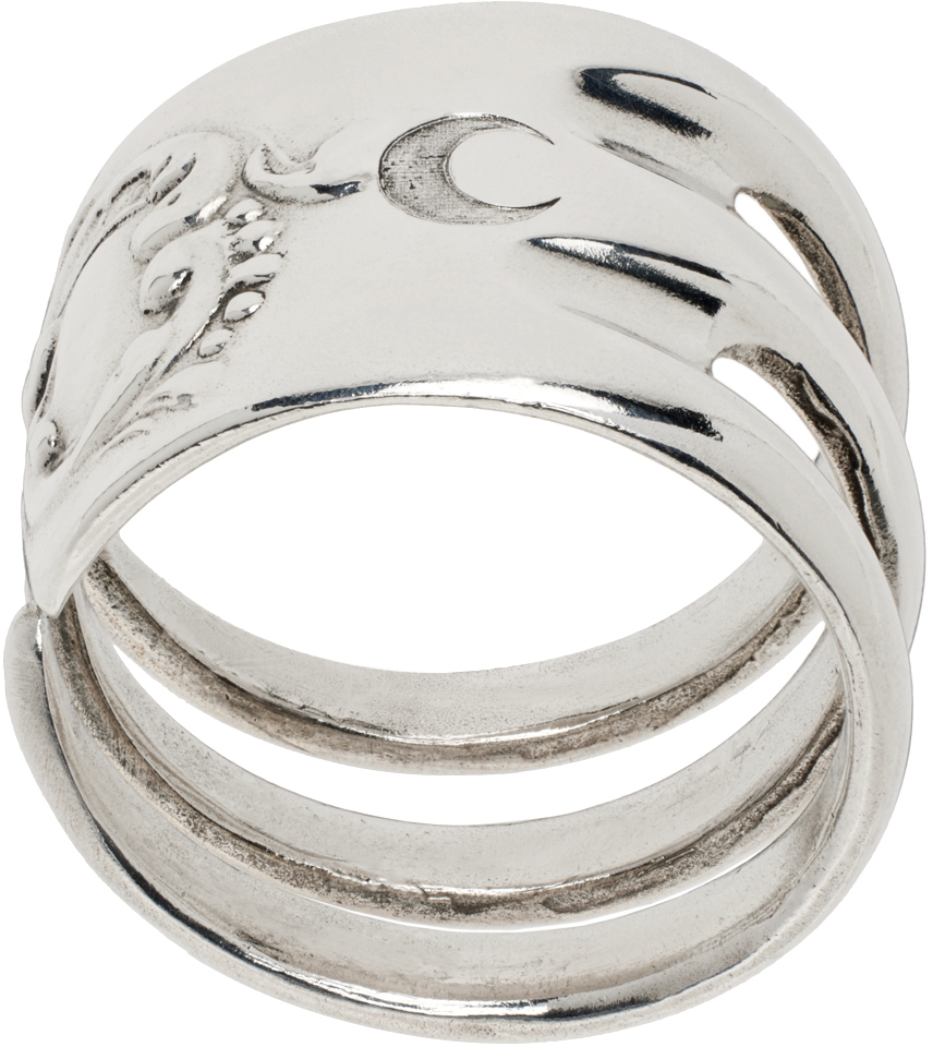 Silver Regenerated Forks Ring