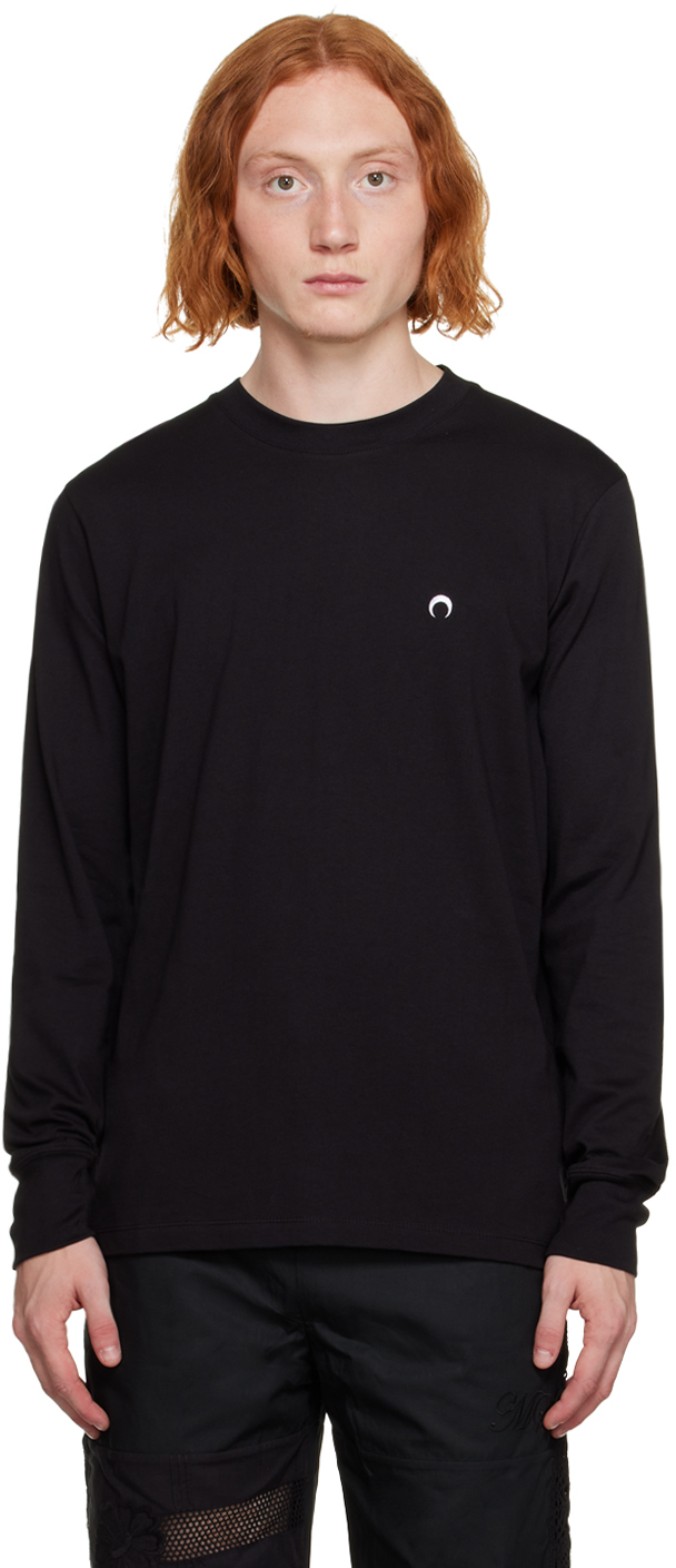 Black Embroidered Long Sleeve T-Shirt