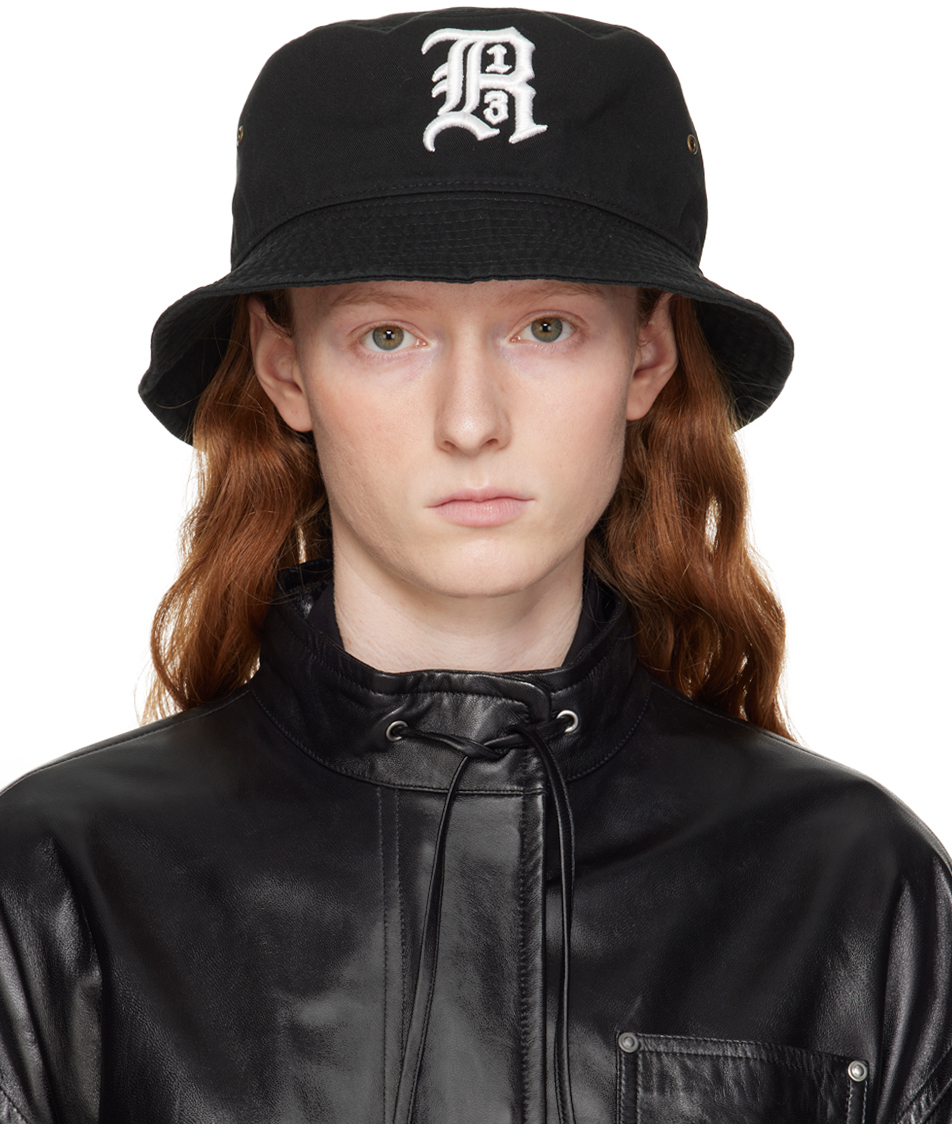 Black 'R13' Bucket Hat by R13 on Sale