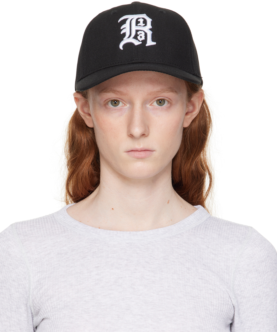 Shop R13 Black '' Baseball Cap In Black W/ White