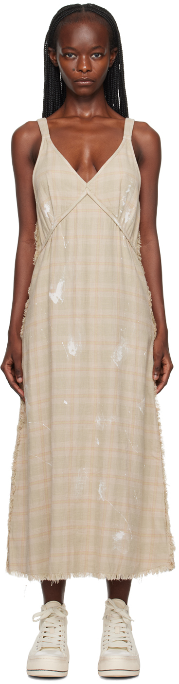 SSENSE Exclusive Beige Grunge Midi Dress