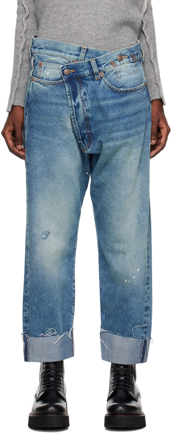 R13 Blue Crossover Jeans SSENSE UK