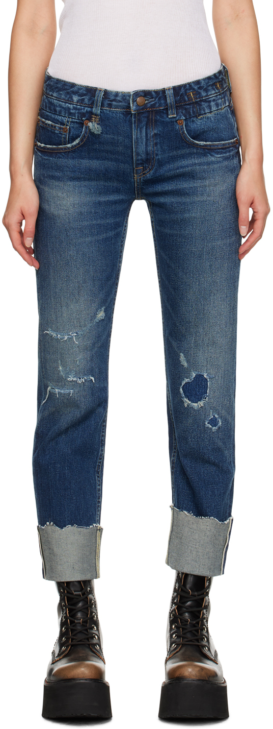 R13 Blue Boy Straight Jeans SSENSE UK