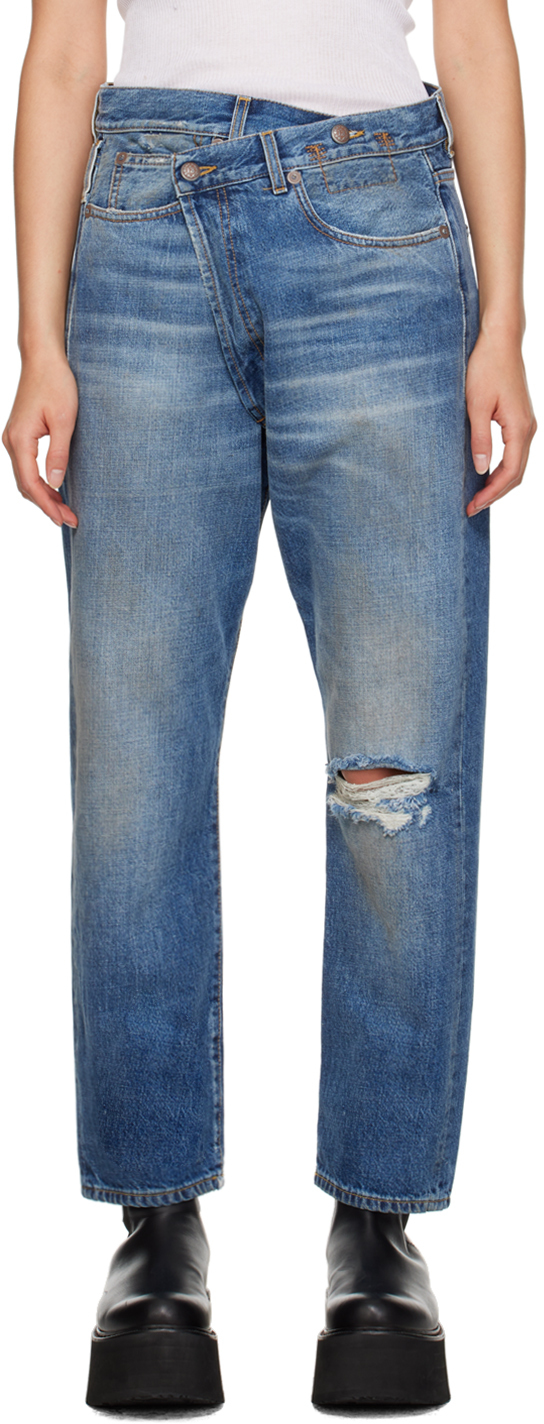 Blue Crossover Jeans by R13 on Sale