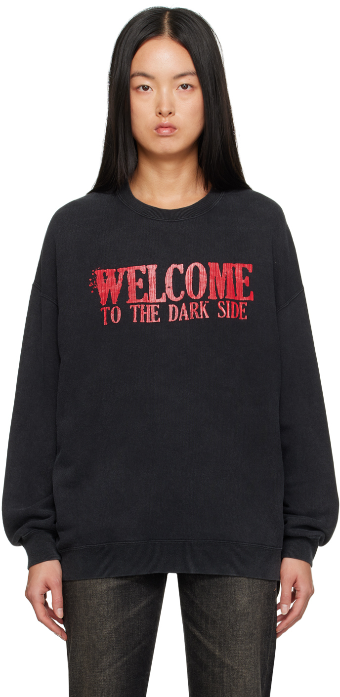 R13 Black 'welcome To The Dark Side' Sweatshirt In Acid Black