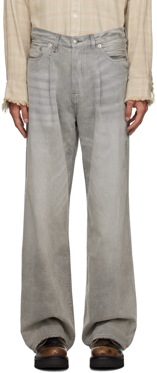 R13 Gray Damon Jeans In Wade Grey