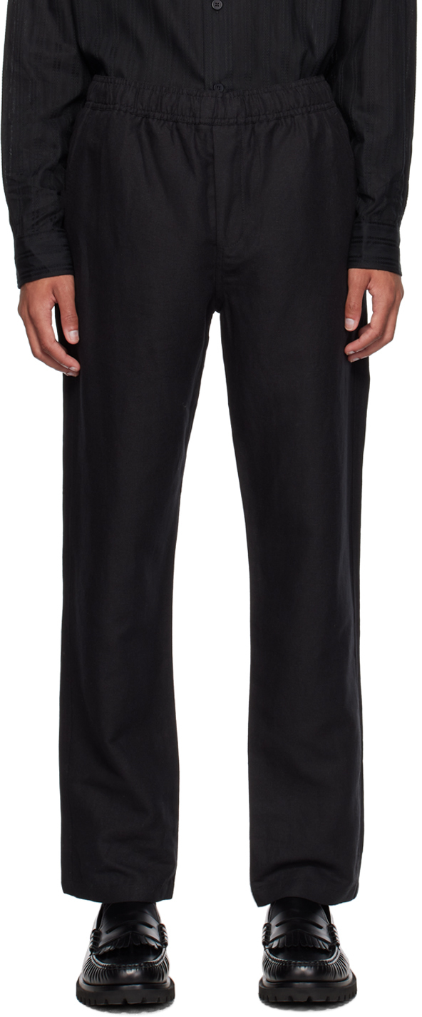 Black Jabari Trousers by Samsøe Samsøe on Sale