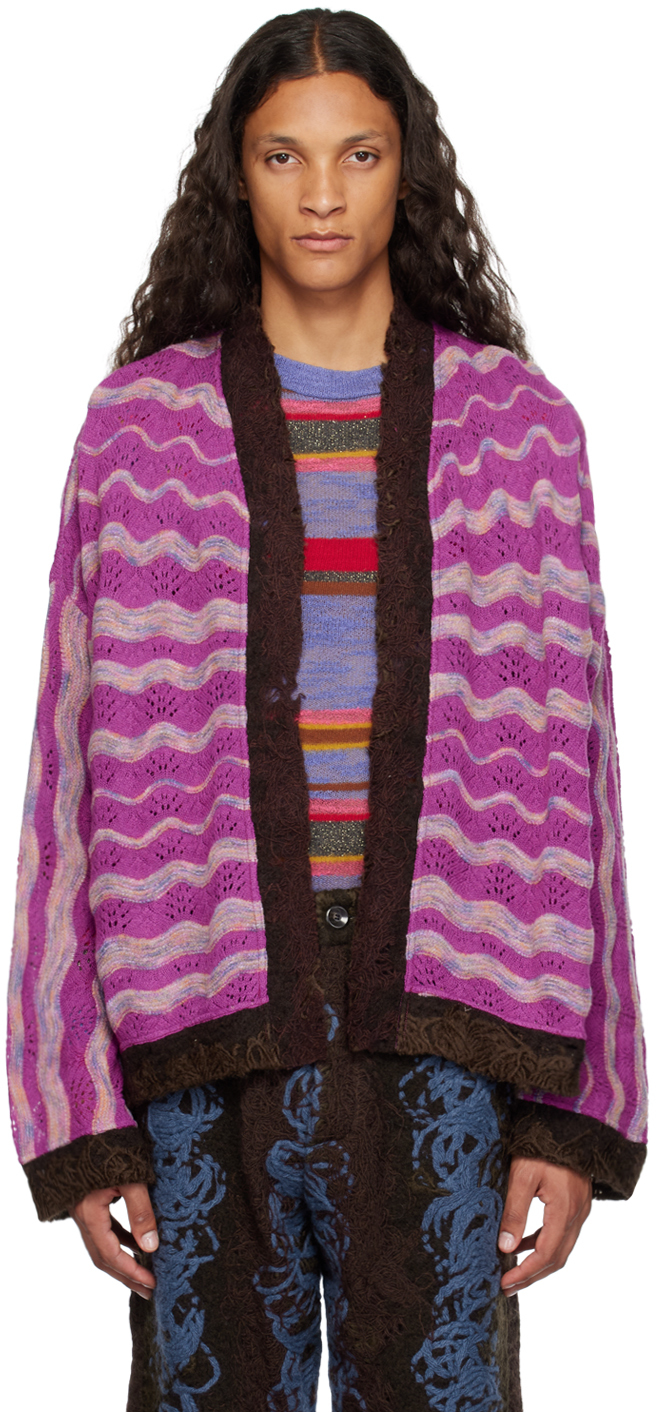 Purple Striped Cardigan