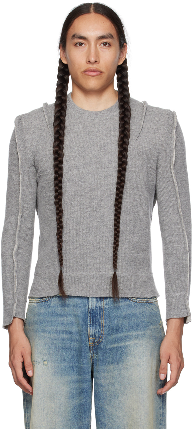 Gray Flat Sleeve Sweater