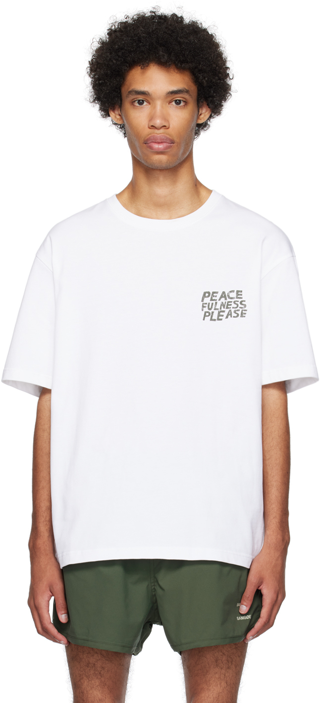 Samsã¸e Samsã¸e White Nathaniel Russell Edition Nathaniel T-shirt In Clr000997 Peace Flow